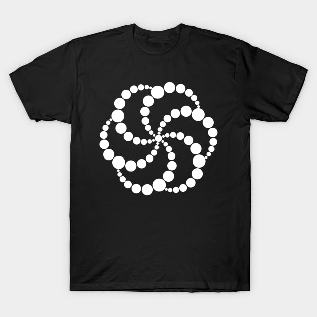 Hex Spiral Crop Circle - White T-Shirt by GalacticMantra
